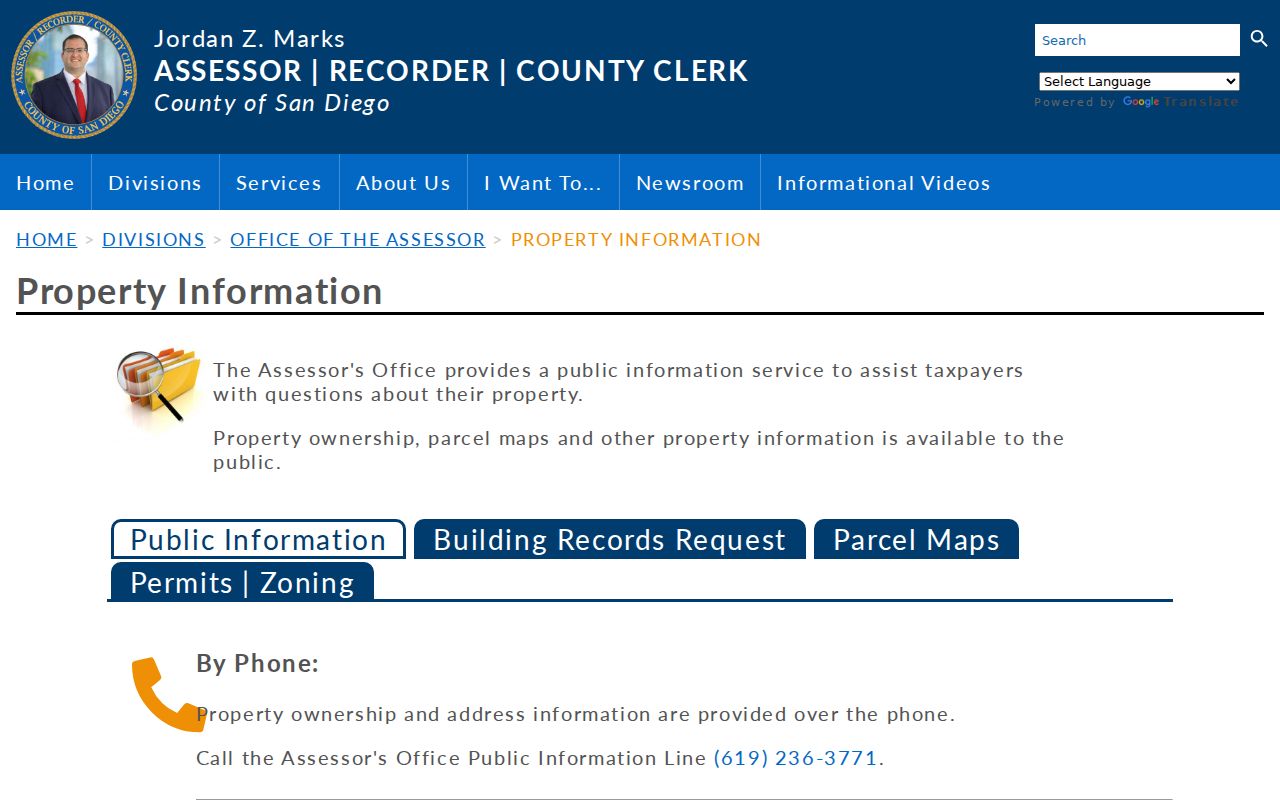 Chula Vista people search assessor property records page