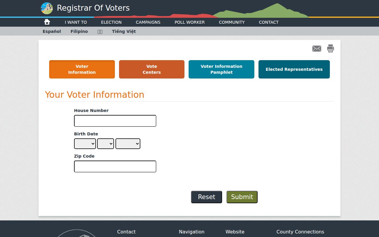 Chula Vista voter registration records county voter lookup